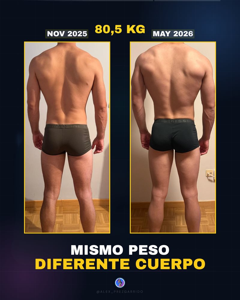 Alberto, transformación de espalda: noviembre 2025 a mayo 2026, mismo peso